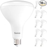 Sunco 10 Pack BR40 Light Bulbs, LED Indoor Flood Light, Dimmable, CRI94 3000K Warm White, 100W Equivalent 17W, 1400 Lumens, E26 Base, Indoor Residential Home Recessed Can Lights, High Lumens - UL