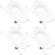 [아마존 핫딜] [아마존핫딜]Sunco Lighting 4 Pack 5/6 Inch LED Recessed Downlight, Smooth Trim, Dimmable, 13W=75W, 830 LM, 5000K Daylight, Damp Rated, Simple Retrofit Installation - UL + Energy Star