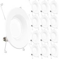 [아마존 핫딜] Sunco Lighting 12 Pack 5/6 Inch LED Recessed Downlight, Smooth Trim, Dimmable, 13W=75W, 965 LM, 3000K Warm White, Damp Rated, Simple Retrofit Installation - UL + Energy Star