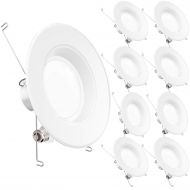 Sunco Lighting 8 Pack 5/6 Inch LED Recessed Downlight, Baffle Trim, Dimmable, 13W=75W, 4000K Cool White, 965 LM, Damp Rated, Simple Retrofit Installation - UL + Energy Star