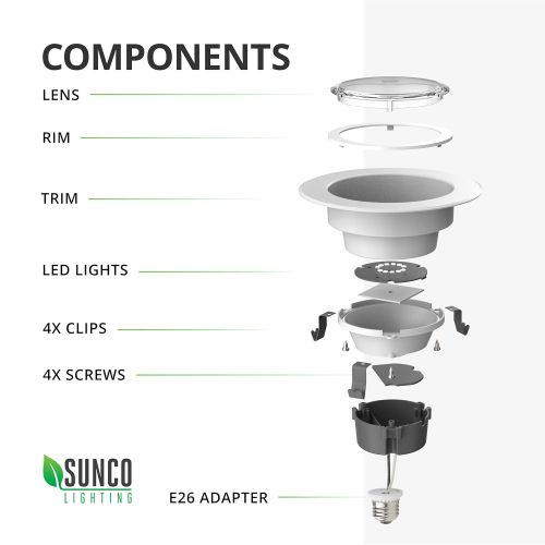  Sunco Lighting 10 Pack 4 Inch LED Recessed Downlight, Smooth Trim, Dimmable, 11W=40W, 4000K Cool White, 660 LM, Damp Rated, Simple Retrofit Installation - UL + Energy Star