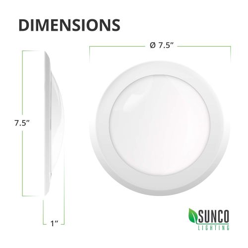  Sunco Lighting 24 Pack 5 Inch / 6 Inch Flush Mount Disk LED Downlight, 15W=100W, 2700K Soft White, 1050LM, Dimmable, Hardwire 4/6 Junction Box, Recessed Retrofit Ceiling Fixture