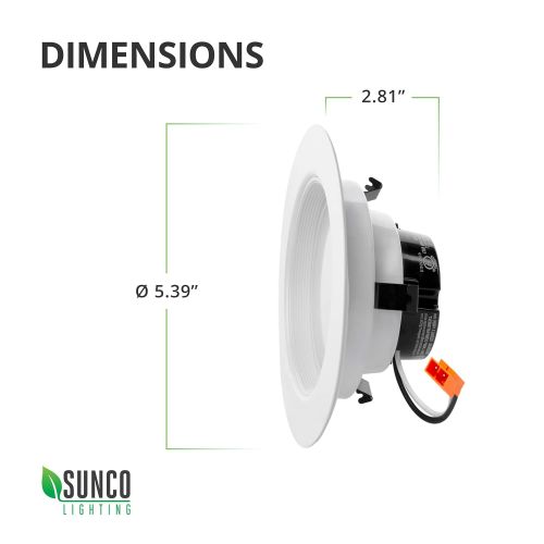  Sunco Lighting 6 Pack 4 Inch LED Recessed Downlight, Baffle Trim, Dimmable, 11W=40W, 3000K Warm White, 660 LM, Damp Rated, Simple Retrofit Installation - UL + Energy Star