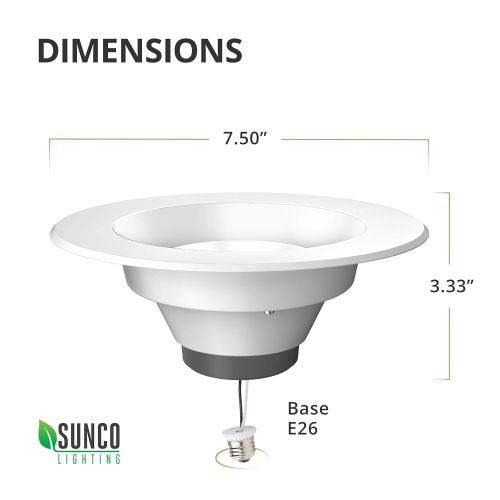  Sunco Lighting 12 Pack 5/6 Inch LED Recessed Downlight, Smooth Trim, Dimmable, 13W=75W, 830 LM, 4000K Cool White, Damp Rated, Simple Retrofit Installation - UL + Energy Star