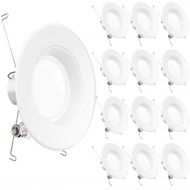 Sunco Lighting 12 Pack 5/6 Inch LED Recessed Downlight, Baffle Trim, Dimmable, 13W=75W, 3000K Warm White, 965 LM, Damp Rated, Simple Retrofit Installation - UL + Energy Star