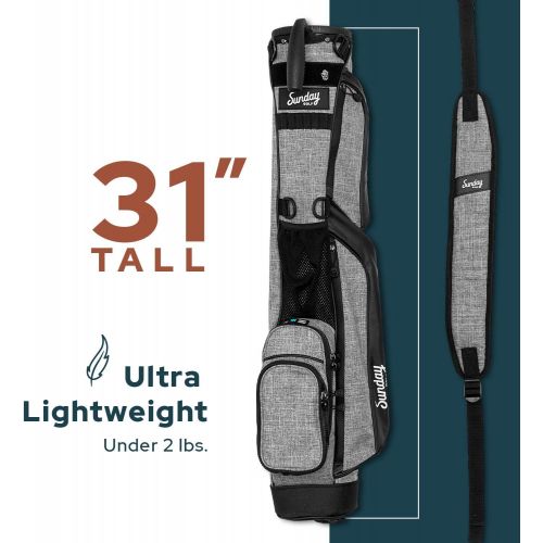  Sunday Golf Loma Bag - Lightweight Sunday Golf Bag with Strap and Stand ? Easy to Carry Pitch n Putt Golf Bag ? Golf Stand Bag for The Driving Range, Par 3 and Executive Courses, 3