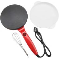 [아마존베스트]Crepe Maker Pancake Maker,Sundoco Electric Round Non-Stick Pancake Maker Crepe Machine Frying Pan Pizza Baking Tools 110V(Red)