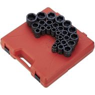 SUNEX TOOLS 4692 3/4-Inch Drive Metric Impact Socket Set, 26-Piece