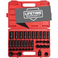 SUNEX TOOLS 2669, 1/2 Inch Drive Master Impact Socket Set, 39-Piece,, 9mm-30mm, Standard/Deep, Cr-Mo Steel, Radius Corner Design, Dual Size Markings, Heavy Duty Storage Case