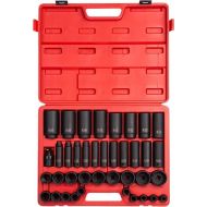 SUNEX TOOLS 2698 1/2-Inch Drive 12-Point SAE Master Impact Socket Set, 39-Piece