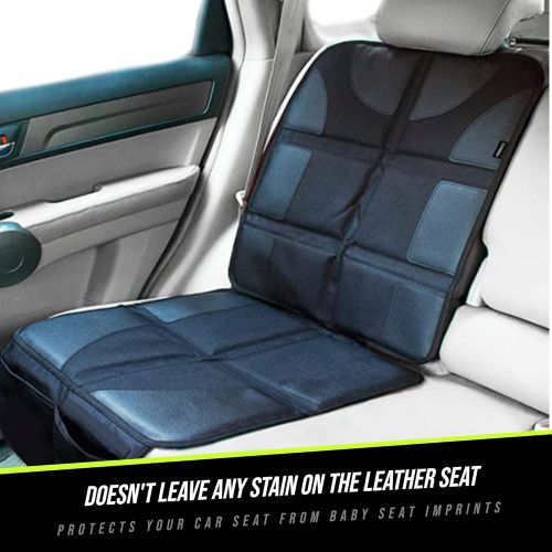  Sunferno Car Seat Protector - Protects Your Car from Baby Carseat Indents - Waterproof Protection Mat Liner - Compatible with all Child Car Seat & Booster Seats - Keep Your Auto Up