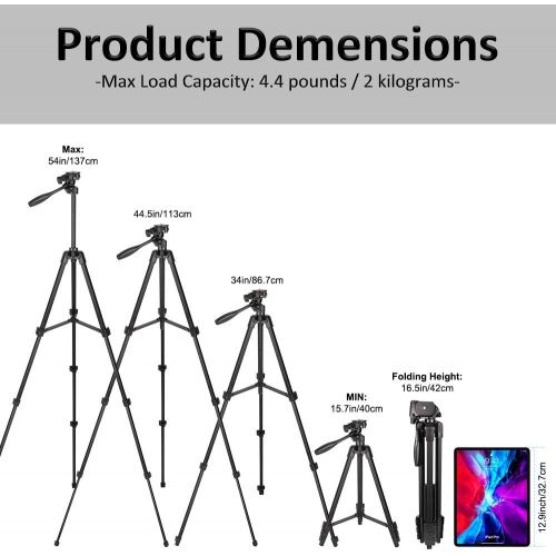  [아마존베스트]Sunfoto Handy Stativ, Stativ Smartphone, iPhone Stativ mit Handy Halterung und Bluetooth Fernbedienung, Zomei T90 137cm Kamera Fotostativ Leichtes Dreibeinstativ mit 3-Wege-Kopf