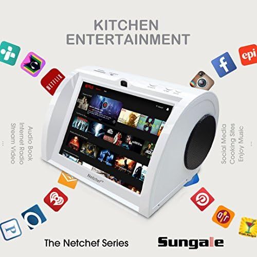  Sungale Internet Radio with Hi-Fi Speakers, 8” HD Touch Panel, Audio Book, 15K+ Radio Stations, Streaming Videos, Movies, Music, Auto Wi-Fi, Social Media, Recipes, More Features & Function