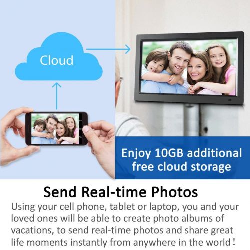  Sungale [LATEST UPDATE] 14 Smart WiFi Cloud Digital Photo Frame - includes 10GB free Cloud storage, iPhone & Android APP, Facebook, Dropbox, Real-time photos, Movie Playback