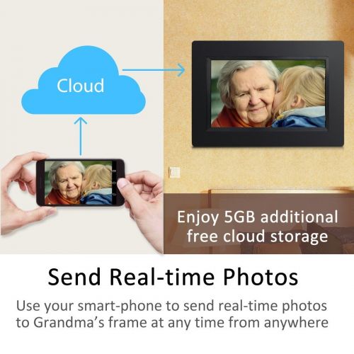  Sungale [LATEST UPDATE] 7 Smart WiFi Cloud Digital Photo Frame - includes 5GB free Cloud storage, iPhone & Android APP, Facebook, Dropbox, Real-time photos, Movie Playback