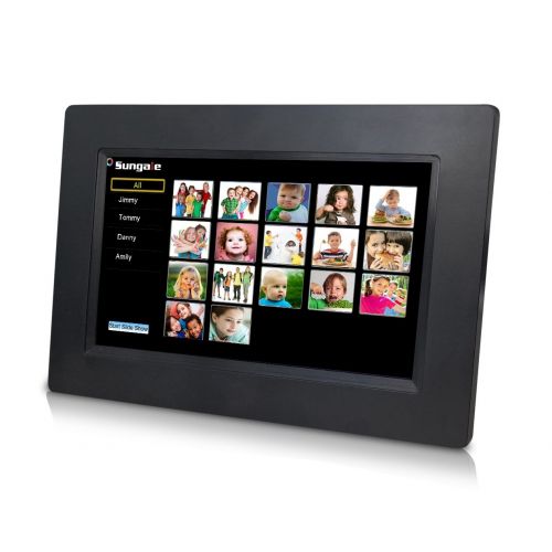  Sungale 7-inch WiFi Cloud Digital Photo Frame w Touch Panel, Free Cloud Storage, High-Resolution 1024600px (Black)