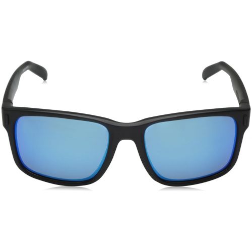  Under Armour UA Assist Square Sunglasses, UA Assist Satin Black / Black Frame / Gray / Blue Multiflection Lens, M/L