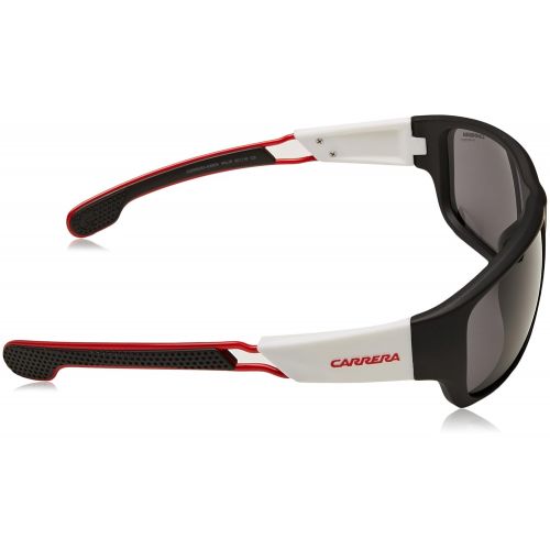  Carrera Unisex-Adult Carrera 4008/s Polarized Rectangular Sunglasses, MTBLK WHT, 60 mm