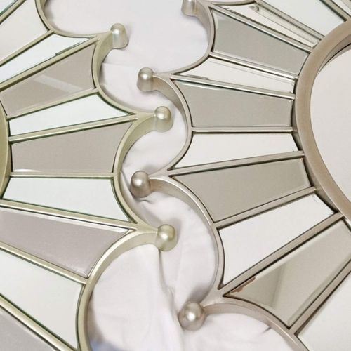  Sunhai-Bathroom mirror Sunhai Decorative Mirror European and American Style Sun God Porch Mirror PU Material Waterproof Moisture-Proof Bathroom Mirror Restaurant Living Room Hanging Mirror 8080cm (Color