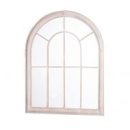 Sunjoy Round Top Windowpane Style Rectangle Mirror