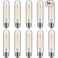 Sunlite LED Filament T10 Tubular Light Bulb, 2 Watts (25W Equivalent), 160 Lumens, Medium E26 Base, 120 Volts, Dimmable, 90 CRI, UL Listed, Clear, 4000K Cool White, 10 Pack