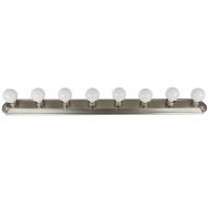 Sunlite 45300-SU Bathroom Vanity Light Fixture 48 Globe Style Wall Fixture 8 Lights Brushed Nickel Finish