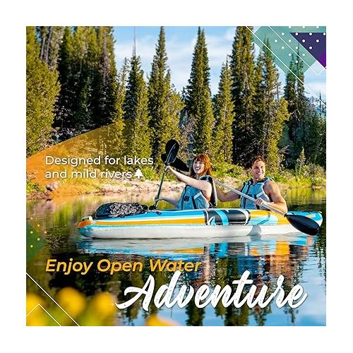  Sunlite Sports 2-Person Inflatable Kayak with Aluminum Oars (136