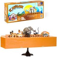 Sunlite Noahs Ark Toy - Balancing Game Religious Stacking Educational Board Game with Animal Toy - 104 Piece Set