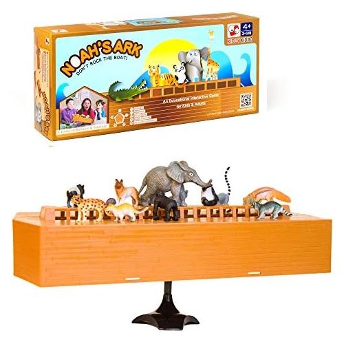  Sunlite Noahs Ark Toy - Balancing Game Religious Stacking Educational Board Game with Animal Toy - 104 Piece Set