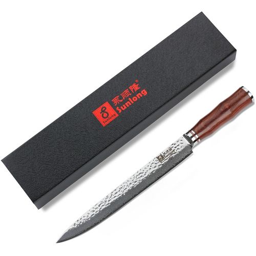  Sunlong Classic Nakirimesser Nakiri Damast Kochmesser-japanischem Damaststahl VG-10,Klinge 16.5cm- Hammerschlag Optik-SL-DK1049R