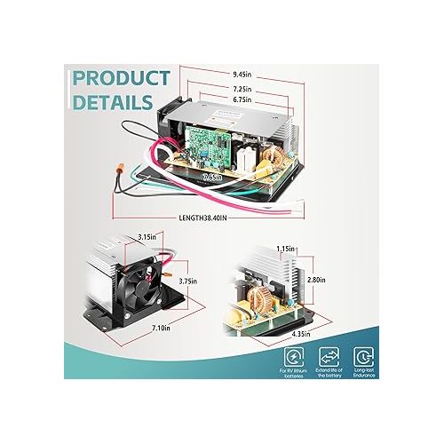  WF-8955-AD-MBA RV Power Converter 55 Amp DC Main Board Assembly for WF-8955 & WF-8900-AD Series, WF-8955-MBA, Parallax 7145 & 7155 Series Power Center - 55 Amp