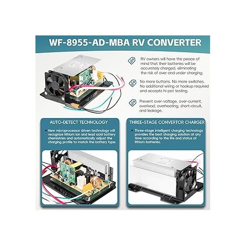  WF-8955-AD-MBA RV Power Converter 55 Amp DC Main Board Assembly for WF-8955 & WF-8900-AD Series, WF-8955-MBA, Parallax 7145 & 7155 Series Power Center - 55 Amp