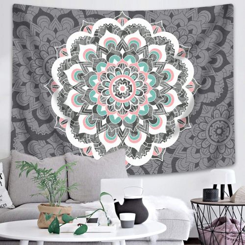  Sunm Boutique Tapestry Wall Hanging Indian Mandala Tapestry Bohemian Tapestry Hippie Tapestry Psychedelic Tapestry Wall Decor Dorm Decor(Colorful,51.2x 59.1)