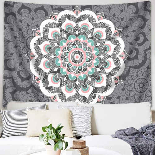  Sunm Boutique Tapestry Wall Hanging Indian Mandala Tapestry Bohemian Tapestry Hippie Tapestry Psychedelic Tapestry Wall Decor Dorm Decor(Colorful,51.2x 59.1)