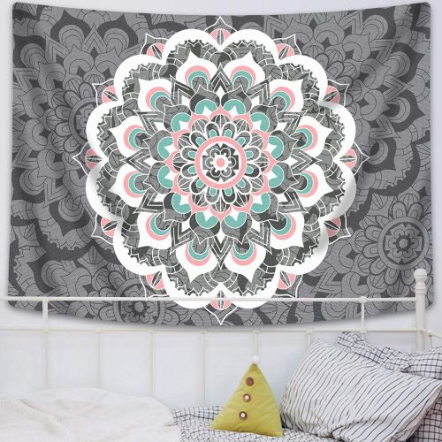  Sunm Boutique Tapestry Wall Hanging Indian Mandala Tapestry Bohemian Tapestry Hippie Tapestry Psychedelic Tapestry Wall Decor Dorm Decor(Colorful,51.2x 59.1)