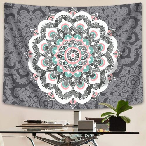  Sunm Boutique Tapestry Wall Hanging Indian Mandala Tapestry Bohemian Tapestry Hippie Tapestry Psychedelic Tapestry Wall Decor Dorm Decor(Colorful,51.2x 59.1)