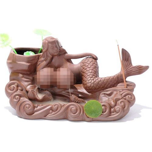  인센스스틱 Sunmir Home Decor Ceramic Mermaid backflow Incense Burner Incense Stick Holder Ceramic Oil Burners