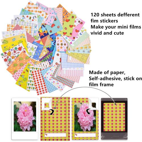 [아마존베스트]Sunmns Colorful Bundle Kit Accessories Set for Fujifilm Instax Mini 9 8 90 70 Camera, Accessory Include Film Stickers, Desk Frames, Hanging Frame