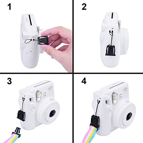  [아마존베스트]Sunmns Camera Neck Shoulder Strap Belt for Fujifilm Instax Mini 9/8/ 90/8+/ 7s/ Square SQ10 Instant Film Camera, Rainbow