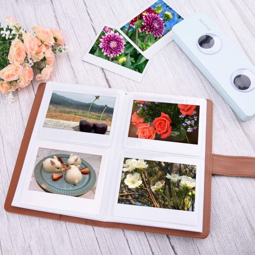  Sunmns SUNMN Wallet PU Leather Photo Album Compatible for Fujifilm Instax Wide 300 Camera, Polaroid POP, POP 2.0, Originals OneStep 2, OneStep+ Printer Film (Brown)