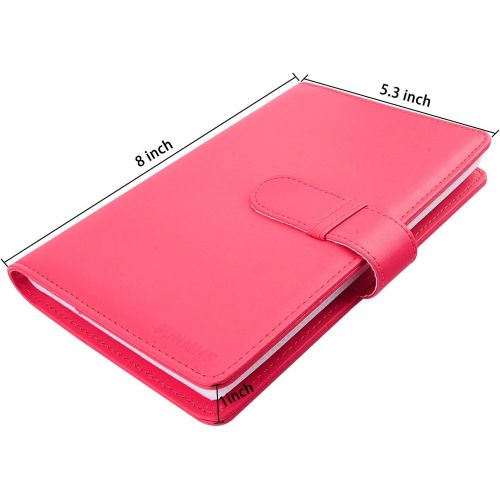  Sunmns SUNMN Wallet PU Leather Photo Album Compatible for Fujifilm Instax Wide 300 Camera, Polaroid POP, POP 2.0, Originals OneStep 2, OneStep+ Printer Film (Pink)