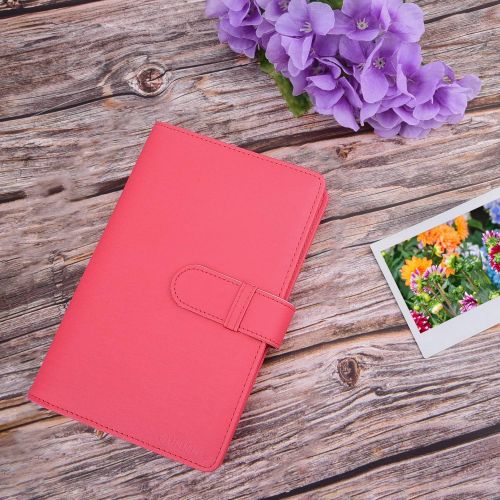  Sunmns SUNMN Wallet PU Leather Photo Album Compatible for Fujifilm Instax Wide 300 Camera, Polaroid POP, POP 2.0, Originals OneStep 2, OneStep+ Printer Film (Pink)