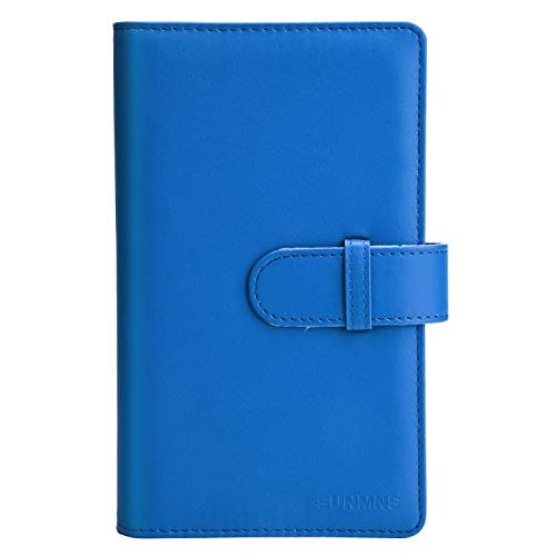  Sunmns Wallet PU Leather Photo Album Compatible with Fujifilm Instax Mini Instant Film (Dark Blue)