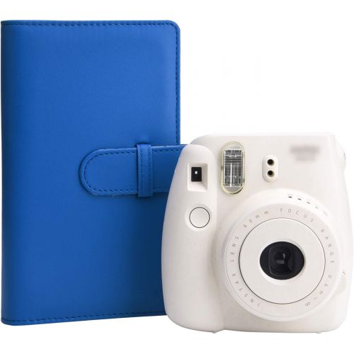  Sunmns Wallet PU Leather Photo Album Compatible with Fujifilm Instax Mini Instant Film (Dark Blue)