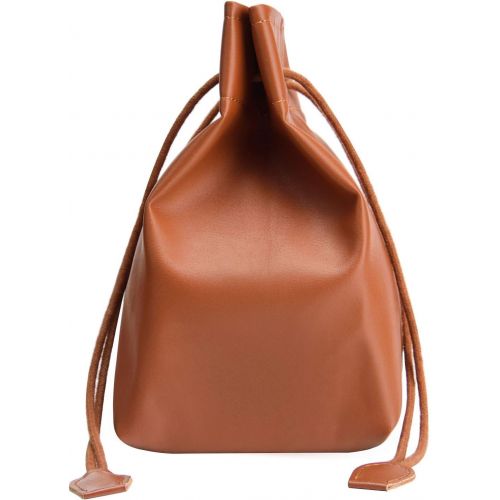  SUNMNS Retro PU Leather Drawstring Pouch Bag Compatible with Fujifilm Instax Mini 11 9 8 90 70 26 Instant Camera, Instant Film Printer and Kids Camera, Brown