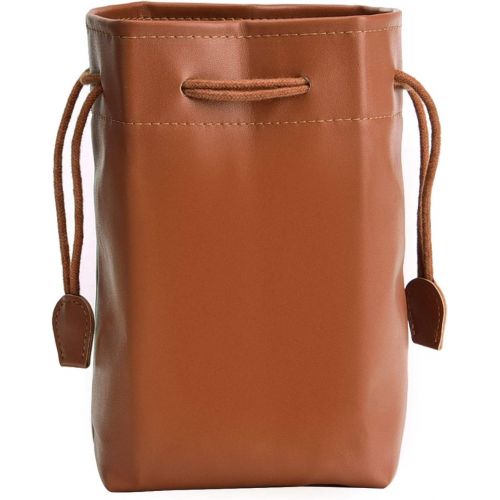  SUNMNS Retro PU Leather Drawstring Pouch Bag Compatible with Fujifilm Instax Mini 11 9 8 90 70 26 Instant Camera, Instant Film Printer and Kids Camera, Brown