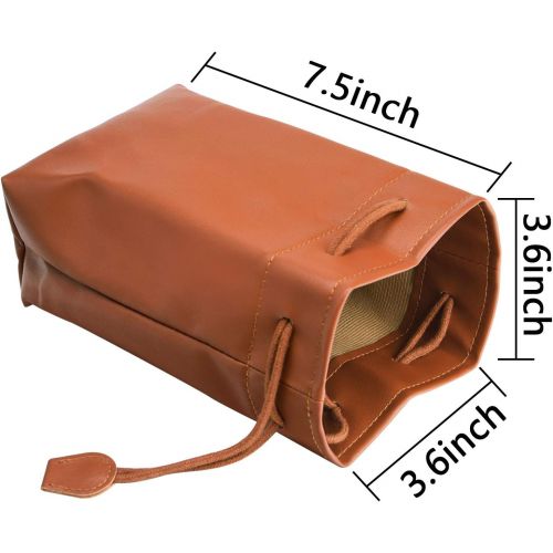  SUNMNS Retro PU Leather Drawstring Pouch Bag Compatible with Fujifilm Instax Mini 11 9 8 90 70 26 Instant Camera, Instant Film Printer and Kids Camera, Brown