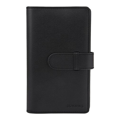  Sunmns Wallet PU Leather Photo Album Compatible with Fujifilm Instax Mini Instant Film (Black)