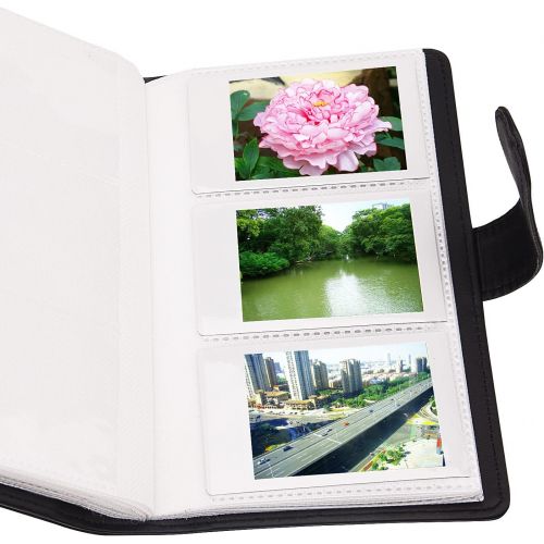  Sunmns Wallet PU Leather Photo Album Compatible with Fujifilm Instax Mini Instant Film (Black)