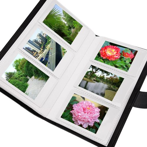  Sunmns Wallet PU Leather Photo Album Compatible with Fujifilm Instax Mini Instant Film (Black)